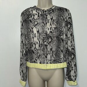 M by Marled Snakeskin Print Long Sleeve Button Down Blouse Women’s S